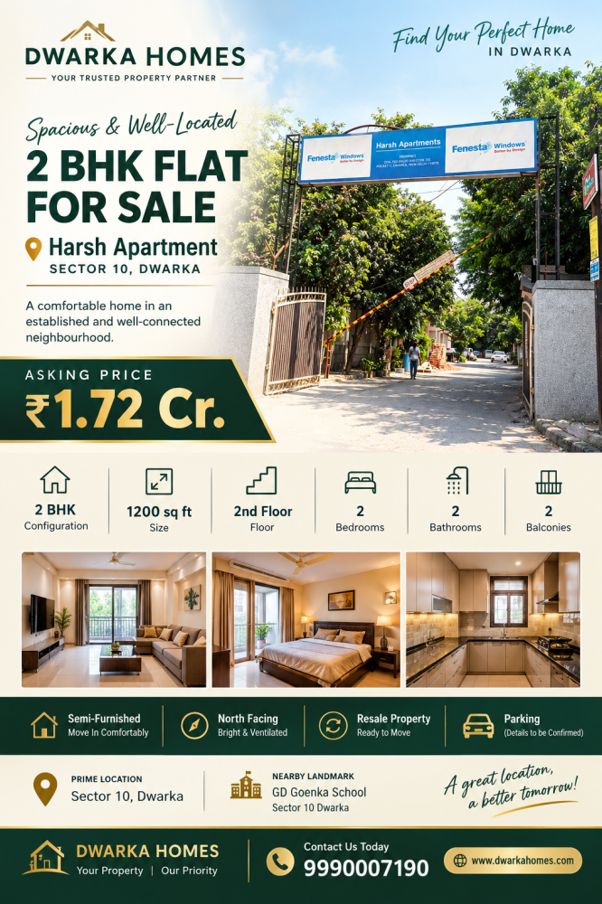 2 bhk flat for sale in Harsh Apartment 